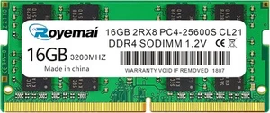 DDR4 25600S PC4 3200 16GB SODIMM, DDR4-3200MHz PC4-25600 CL20 1Rx8 1.2V Non-ECC - Picture 1 of 7