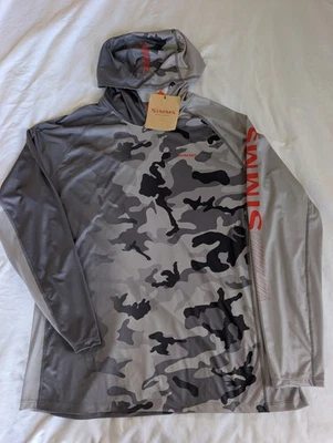 Simms Men's Solarflex Guide Cooling Hoody Gray Camo NWT's Size XL Fishing 🎣🎣- - Image 1 of 4