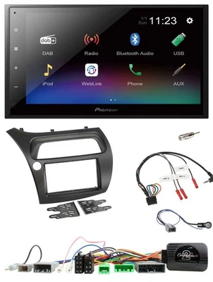Pioneer USB Bluetooth DAB 2DIN Lenkrad Autoradio für Honda Civic 2006-2012 - Bild 1 von 4