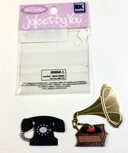 Classic Telephone & Gramophone Retro Jolee's By You 3D Embellishment - Picture 1 of 4