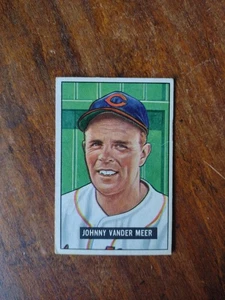 Bowman #223 1951 Johnny VanderMeer Cleveland Indians artículo en muy buena condición - Imagen 1 de 2