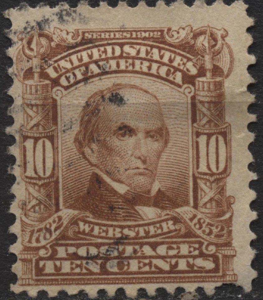 USA 1902 Sc#307 10c pale red brown, Daniel Webster used - Image 1 of 1