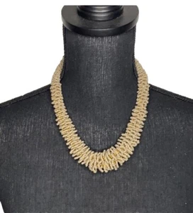 A new day beige seedbead statement necklace - Picture 1 of 3