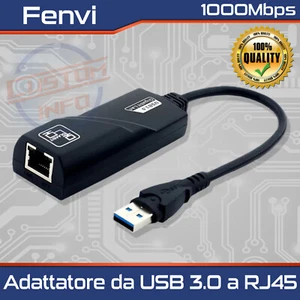 FENVI Adattatore di Rete USB 3.0 a RJ45 1000Mbps RTL8153 Ethernet LAN per Laptop - Imagen 1 de 7