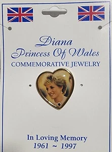 Spilla/spilla cuore gioielli commemorativi Diana principessa del Galles nuova - Foto 1 di 2