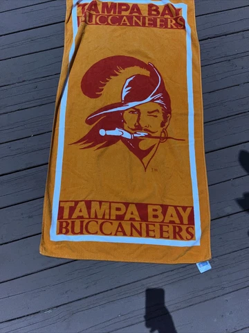 Vintage Tampa Bay Buccaneers Bucs Early Old Orange Creamsicle Logo Beach Towel Cover