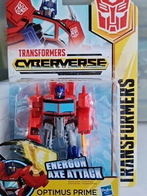 NEW HASBRO TRANSFORMERS CYBERVERSE ENERGON AXE ATTACK OPTIMUS PRIME FIGURE E1901 - Image 1 of 4