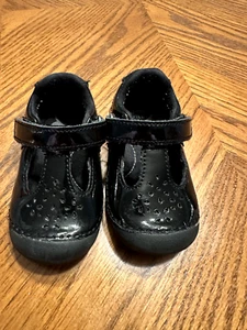 Baby Girls Black Patent Leather Amalie Stride Rite Mary Jane Dress Shoes Size 5M - Picture 1 of 6