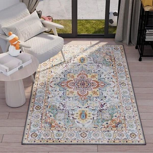 Area Rug with Non Slip Backing, Vintage Washable Soft Floor Carpet for Kitche... - Picture 1 of 7