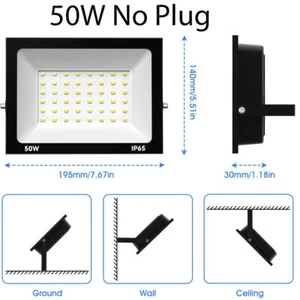 LED Flood Light Outdoor 10W-500W Watt Spotlight Security Garden Lamp Cool White - Picture 1 of 15