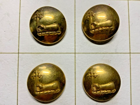 4 SCOTTISH CLAN MacDONALD/McDONALD/M’DONALD LIVERY BUTTON 24mm FIRMIN 1920 NOS Cover