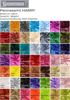 Pannesamt Stoff HARRY für Deko, Basteln und Bekleidung-50 cm Schritte-Meterware - Bild 1 von 4