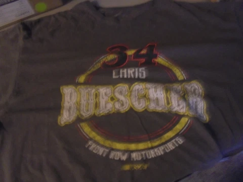 VINTAGE NASCAR #34 CHRIS BUESCHER FRONT ROW RACING 2XL GREEN SHORT SLEEVED T-SHI Cover
