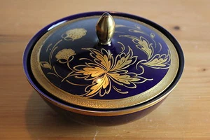 Kobalt Dose Deckeldose Geiersthal Gold Malerei - Bild 1 von 1