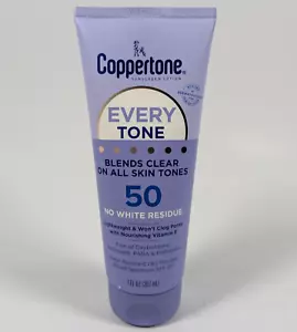 Coppertone Every Tone Sonnenschutzlotion LSF 50 7 Unzen Ablaufdatum 09/25+ keine weißen Rückstände - Bild 1 von 2