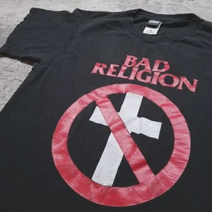 T-shirt vintage Bad Religion adulto media rock band croce nera manica corta - Foto 1 di 9