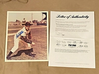 Bob Feller signed Cleveland Indians Baseball HOF 8x10 photo PSA Auction Letter - Image 1 of 4