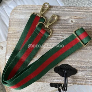 Red and Green Web Canvas Purse Strap Replacement - Picture 1 of 6