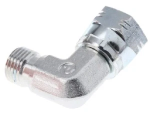 Parker MALE-FEMALE HYDRAULIC ELBOW Zinc Plated Steel- 1/4″x1/4″ Or 3/8″x3/8″ - Picture 1 of 4