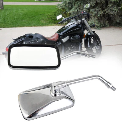 For Suzuki Intruder 800 1400 1800 Chrome Rectangle Motorcycle Rearview Mirrors - Image 1 of 4