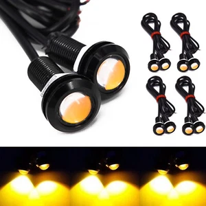 10x Amber Yellow 18MM Eagle Eye LED Fog DRL Reverse Backup Light 12V Motor Lamps - Picture 1 of 12