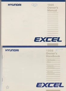 Hyundai Excel 1988 manual del propietario y manual del propietario con estuche original - Imagen 1 de 3