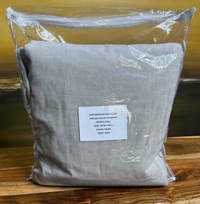 Восстановление оборудования винтажный бархат драпировки французский складки 46 x 84 серо-коричневый новый $600 - Изображение 1 из 4