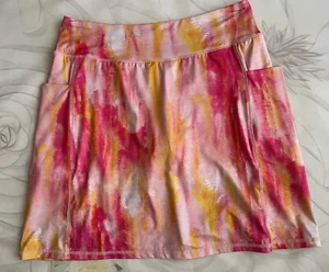 Reel Legends Cabana Skort sz Small Pink Orange Pockets 18" Length - Picture 1 of 7