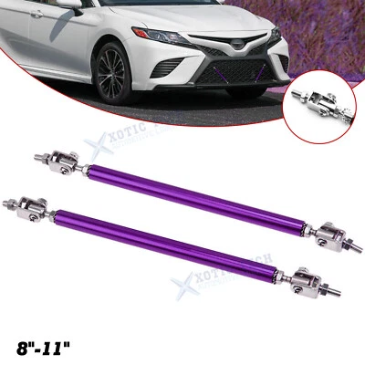 Purple Alloy Front Bumper Lip Splitter Strut Rod Tie Bars For Toyota Camry Prius - Image 1 of 4