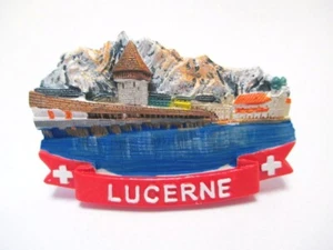Luzern Magnet Lucerne Kapellbrücke Souvenir 7 cm Schweiz Poly (1079) - Bild 1 von 4