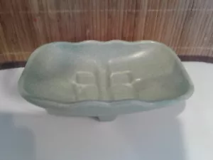 Vintage McCoy Pottery Art Ashtray ~ Planter 1803 in Sage Green - Picture 1 of 5