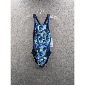 NWT Dolfin Reliance Girls Blue Black Swimsuit One Piece size 26 Competition - Picture 1 of 12
