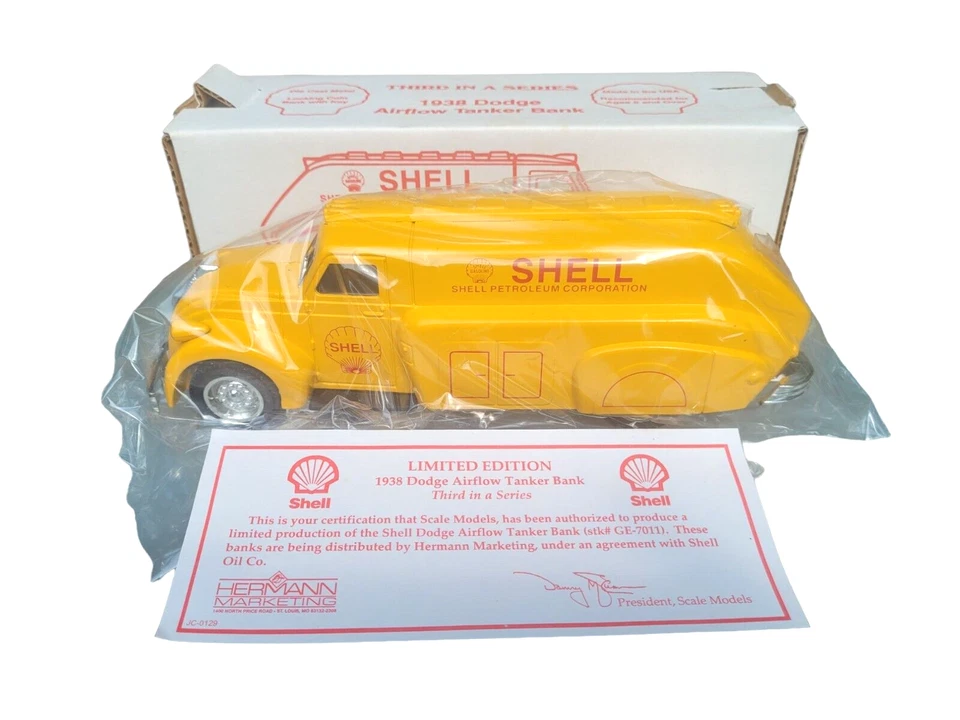 Camión cisterna Dodge Airflow 1938 con carcasa modelos a escala JLE (ERTL) - banco fundido a presión sin usar, en caja Foto 1 de 4