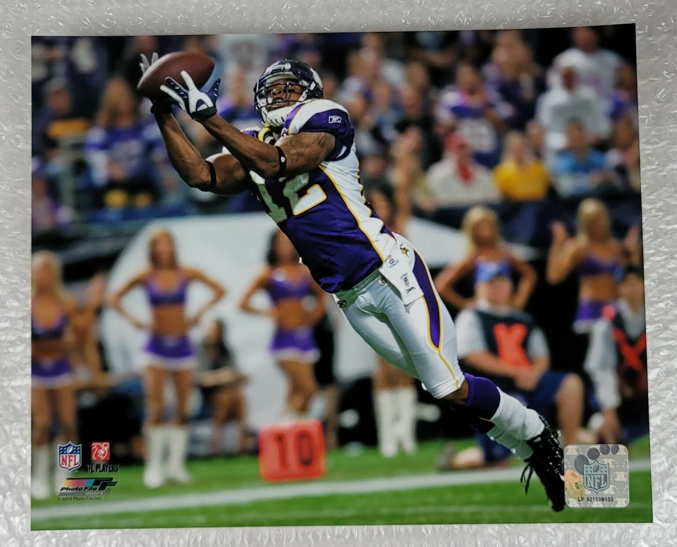 Foto de acción Percy Harvin #12 Minnesota Vikings NFL 2007 (tamaño: 8" x 10")  Foto 1 de 4