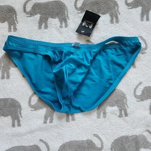 N2N Bodywear Vintage Swim Bikini Briefs With Pouch - Blue / XL - Picture 1 of 6