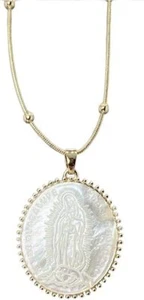 Medaille Perlmutt Guadalupe, Cadena Virgen de Guadalupe Miraculous Halskette - Bild 1 von 7