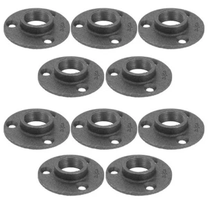 10pcs Floor Flange Fixed Base Malleable Decorative Cast Iron Pipes Fittings - Picture 1 of 12