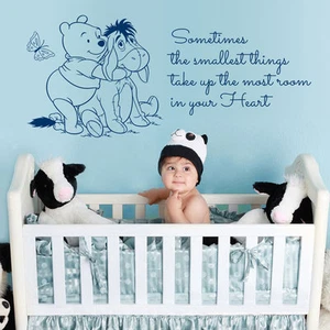 WALL STICKER WINNIE THE POOH ART LARGE QUOTE KIDS BEDROOM BABY NURSERY DECORATIO - Picture 1 of 14