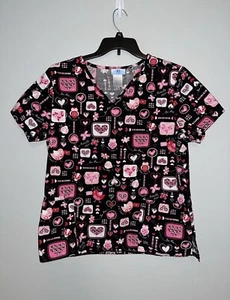 Scrubs Valentine Scrub Top Size L - Picture 1 of 2