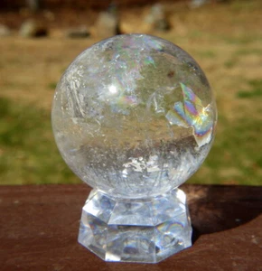 Quartz Sphere / Crystal Ball with Rainbows - Picture 1 of 8