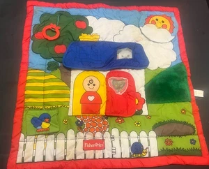Fisher Price Vintage Lift the Flap Baby Play Mat  Toy Red 26" x 26" - 1990 - Picture 1 of 15