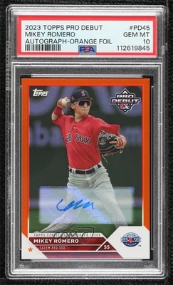 2023 Topps Pro Debut Orange Foil /25 Mikey Romero #PD-45 PSA 10 GEM MT Auto - Image 1 of 2