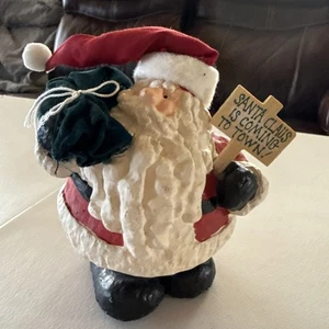 Statuina natalizia vintage Babbo Natale sta arrivando in città alta 7 pollici - Foto 1 di 7