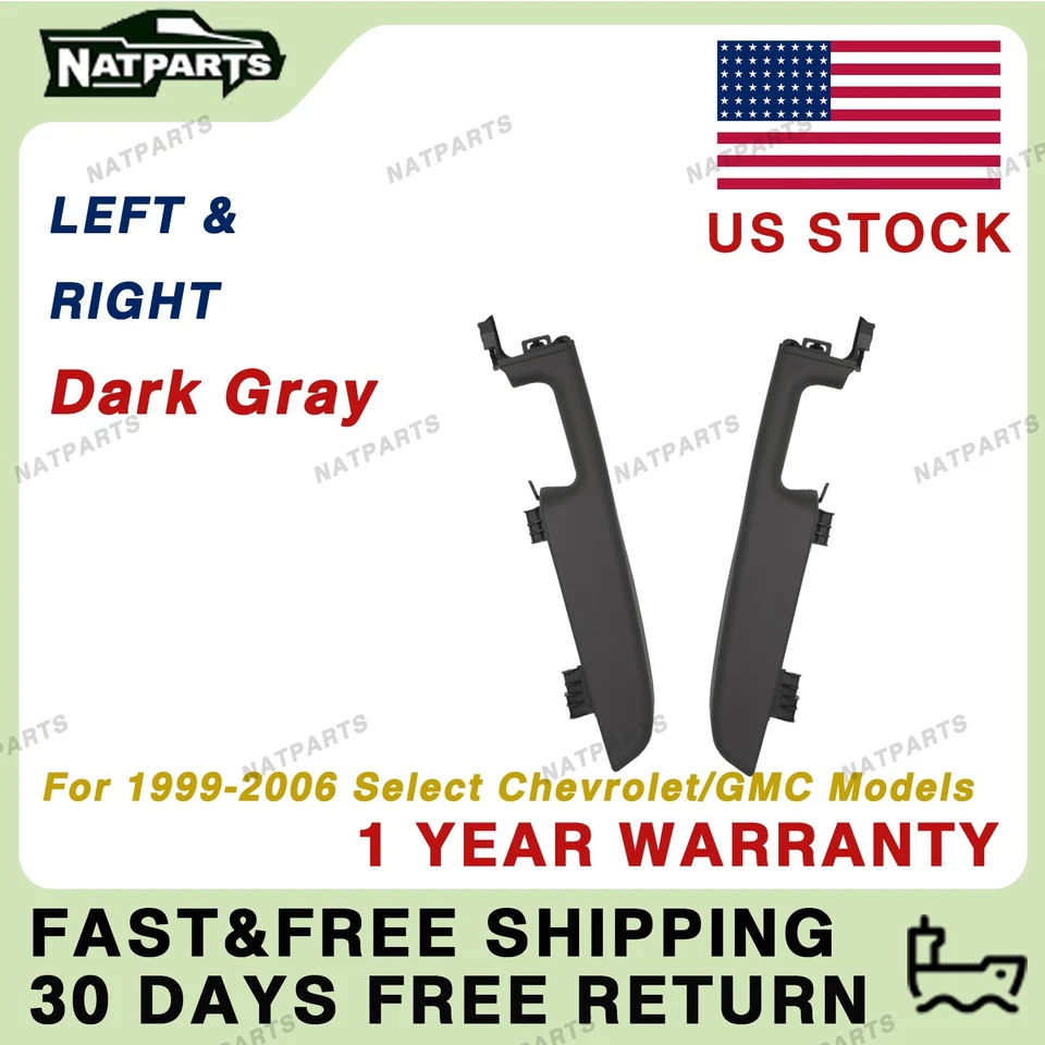 Front Dark Gray  Pair Door Armrest Handle for 99-06 Select Chevrolet/GMC Models - Image 1 of 4