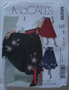 McCalls 5238 Misses Flared Folk Skirts Size 6-12 Sewing Pattern - Picture 1 of 2