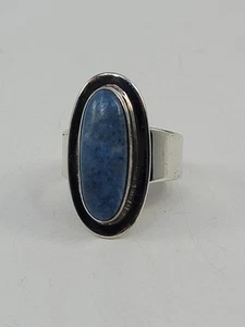 Anillo de plata de ley natural de dumortierita para mujer talla 8,5 piedras preciosas - Imagen 1 de 5