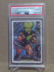 2024 Marvel Masterpiecees 92' tela platino #42 Leader PSA 10 - Foto 1 di 2