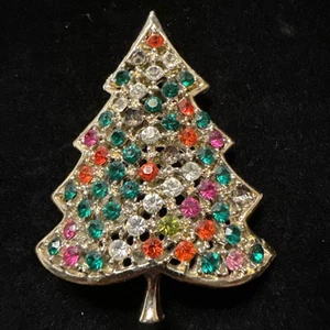 Vintage Kramer Rhinestone Christmas Tree Brooch (Lot# 507) - Picture 1 of 7