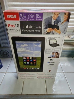 RCA Pro 10 Edition Tablet with Keyboard Folio 16GB Quad core 10" screen - Image 1 of 4