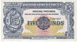 Mazuma *F2620 British Armed Forces 1958 £5 Five Pounds Special Voucher UNC - Picture 1 of 2